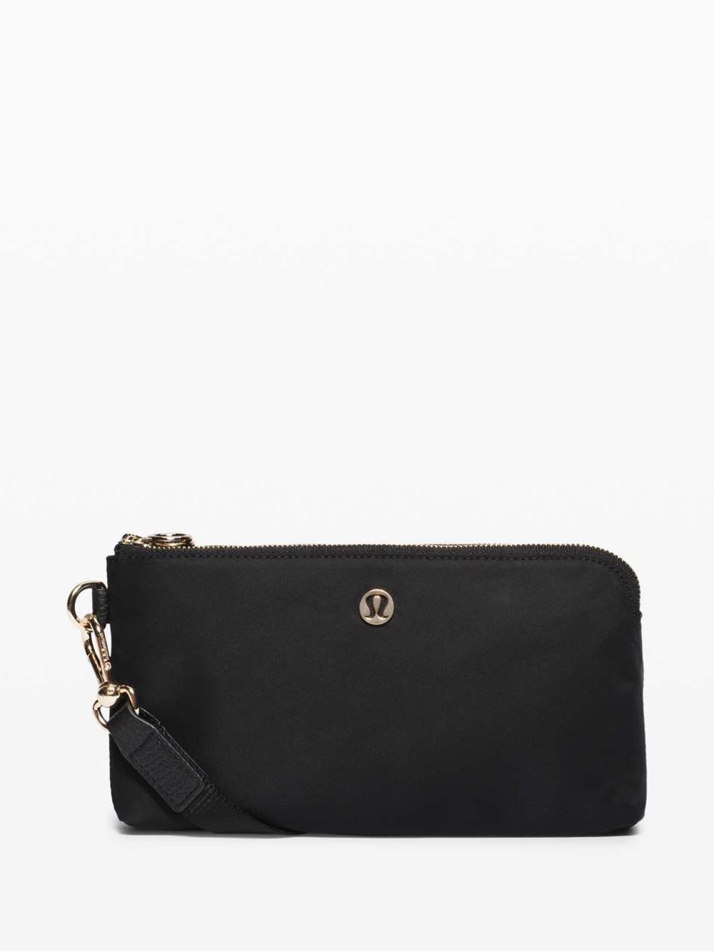 lululemon Now and Always Pouch Black Gold Wristlet